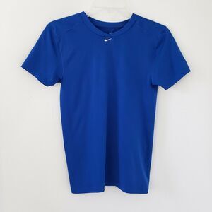Nike Girls Youth Kids T-shirt Shirt Blue With Swoosh (XL Xlarge) Dri-fit Youth